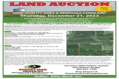 LAND AUCTION - HIGH QUALITY IOWA & NEBRASKA FARMLAND
